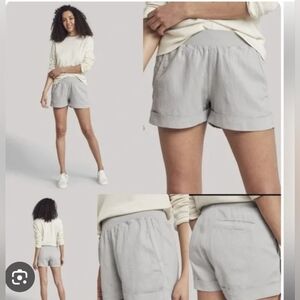 Faherty Gray Arlie Day Shorts High Waist Relaxed Linen Blend Size Medium